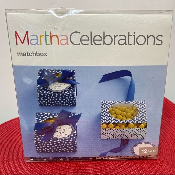 Martha Stewart Matchbox Celebrations 12 box kit Blue and White NWT - Picture 2 of 6